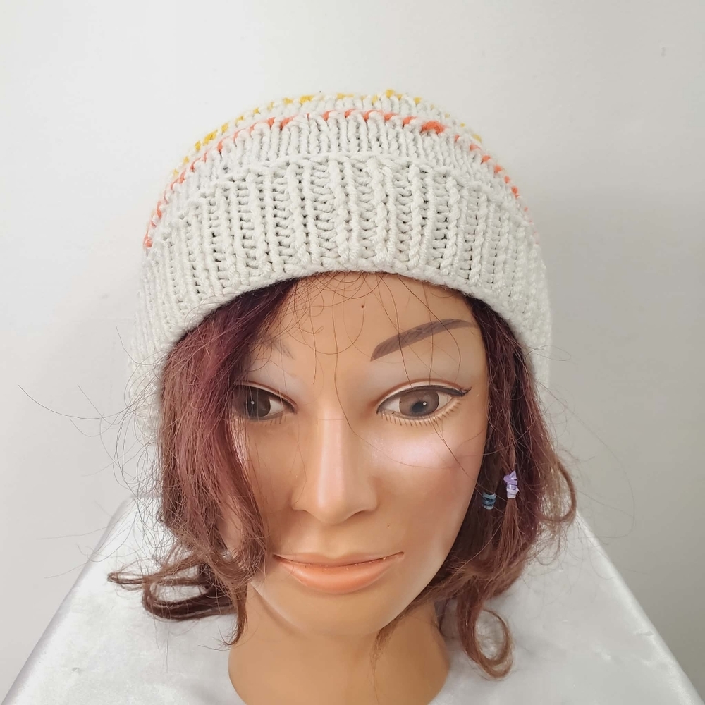 Multicolor Knit Beanie Hat